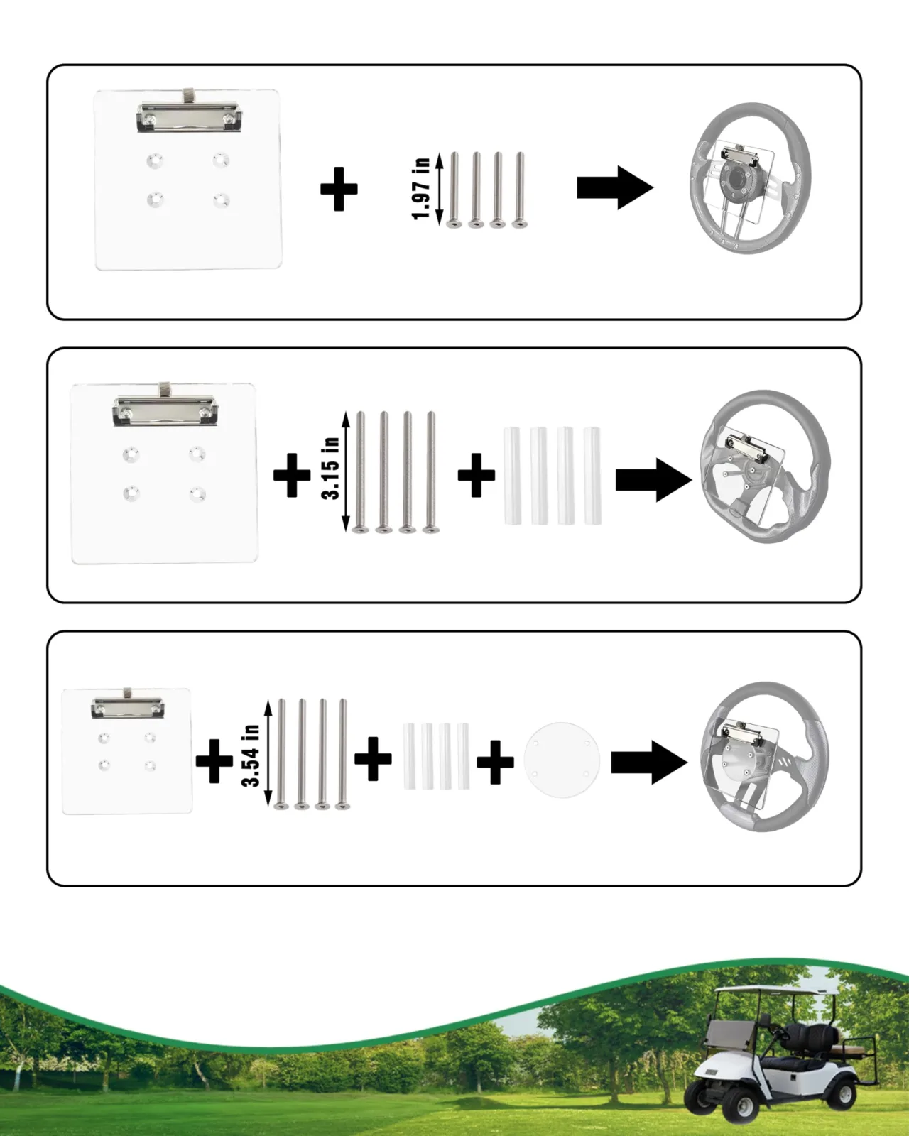 YEBOOCA Golf Cart Steering Wheel Scorecard Holder image 2