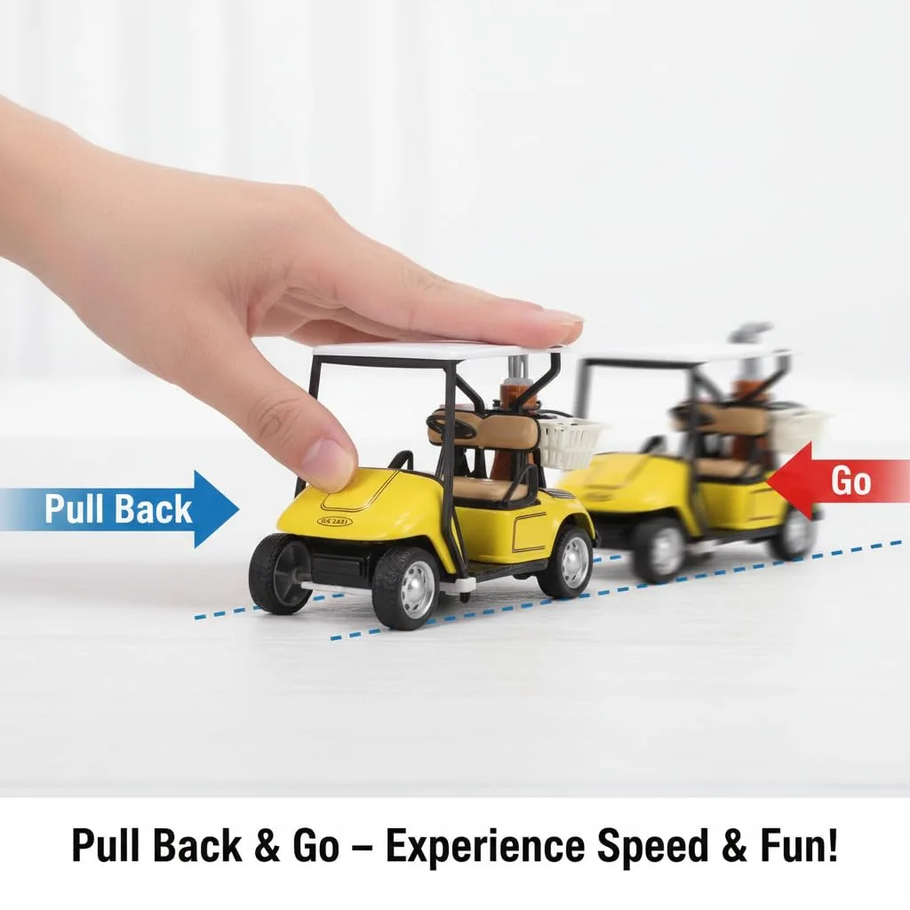 SUPVOX Small Golf Cart Model Alloy Desk Ornament image 2
