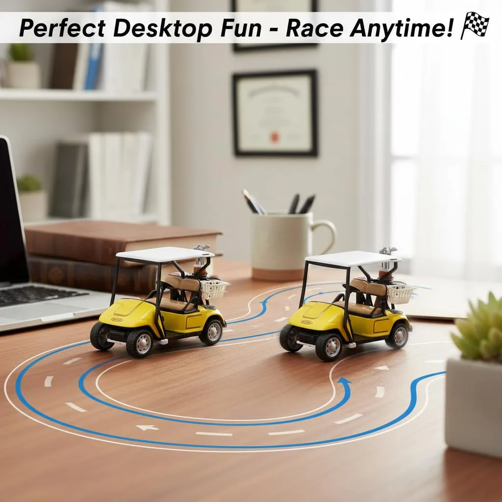 SUPVOX Small Golf Cart Model Alloy Desk Ornament image 4