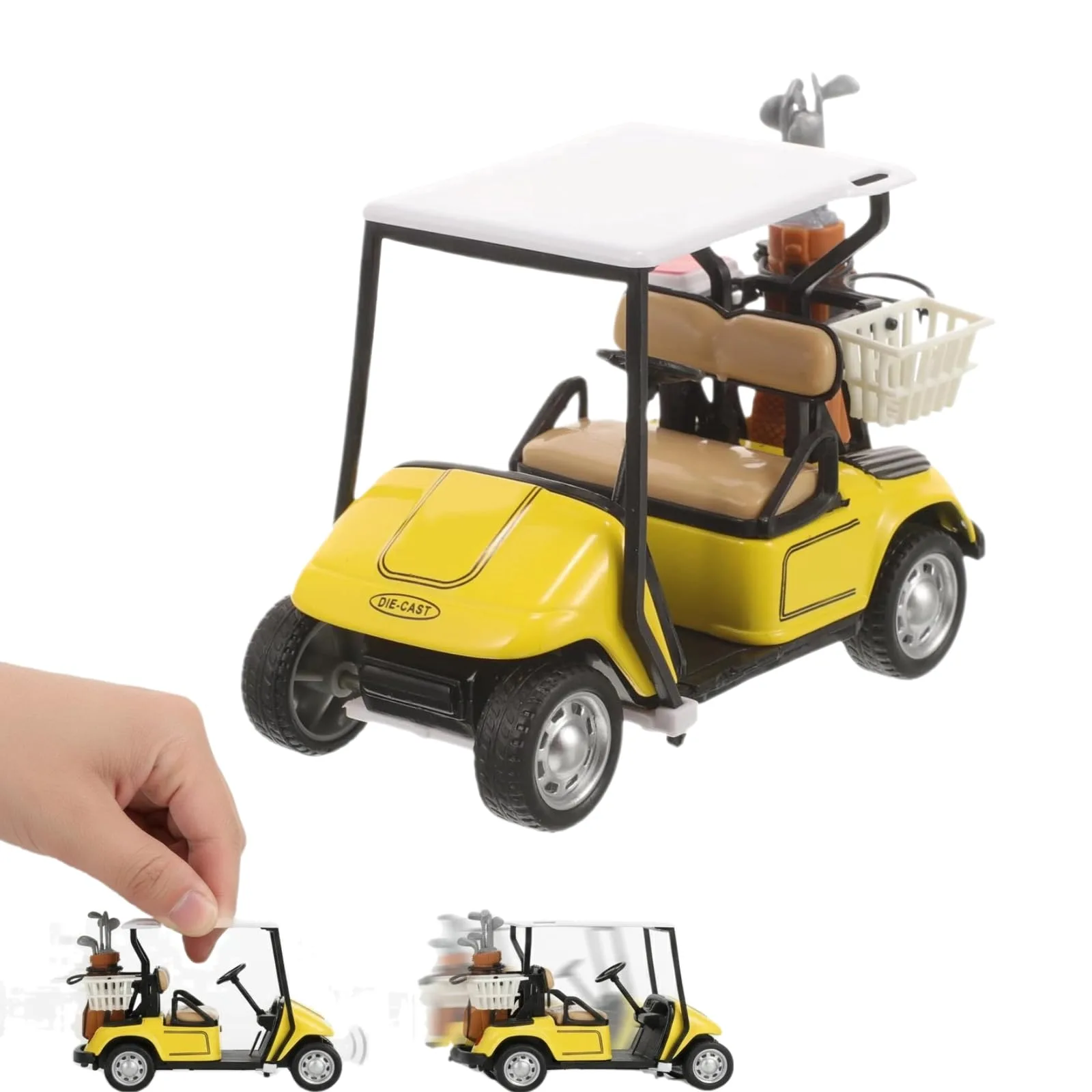 SUPVOX Small Golf Cart Model Alloy Desk Ornament