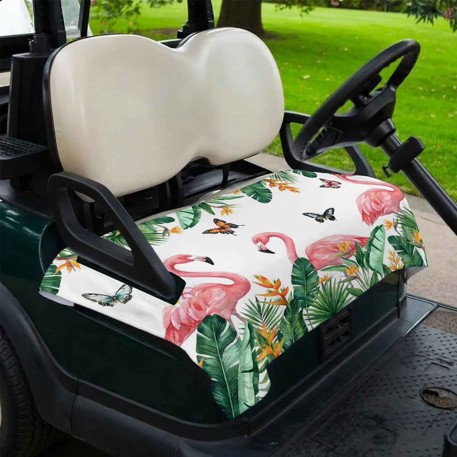 DecorLovee 51x31" Pink Flamingo Microfiber Golf Cart Seat Cover - DLE202606101781062736278022866 image 2