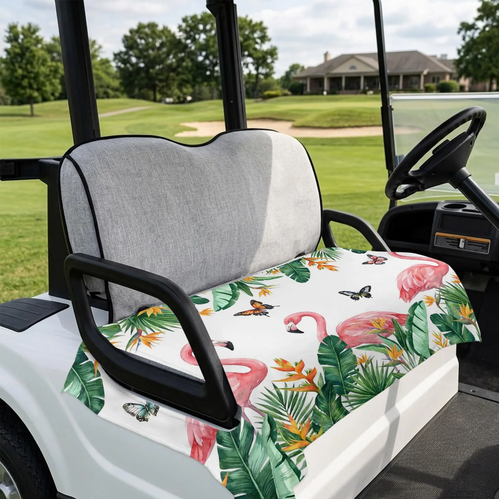 DecorLovee 51x31" Pink Flamingo Microfiber Golf Cart Seat Cover - DLE202606101781062736278022866 image 4