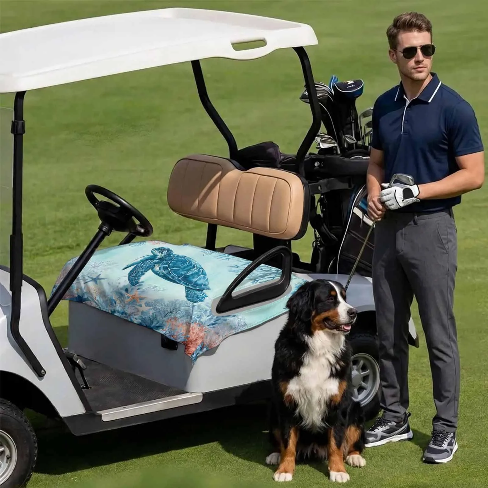 DecorLovee Golf Cart Seat Cover Towel, Turquoise, 51 x 31 in image 3