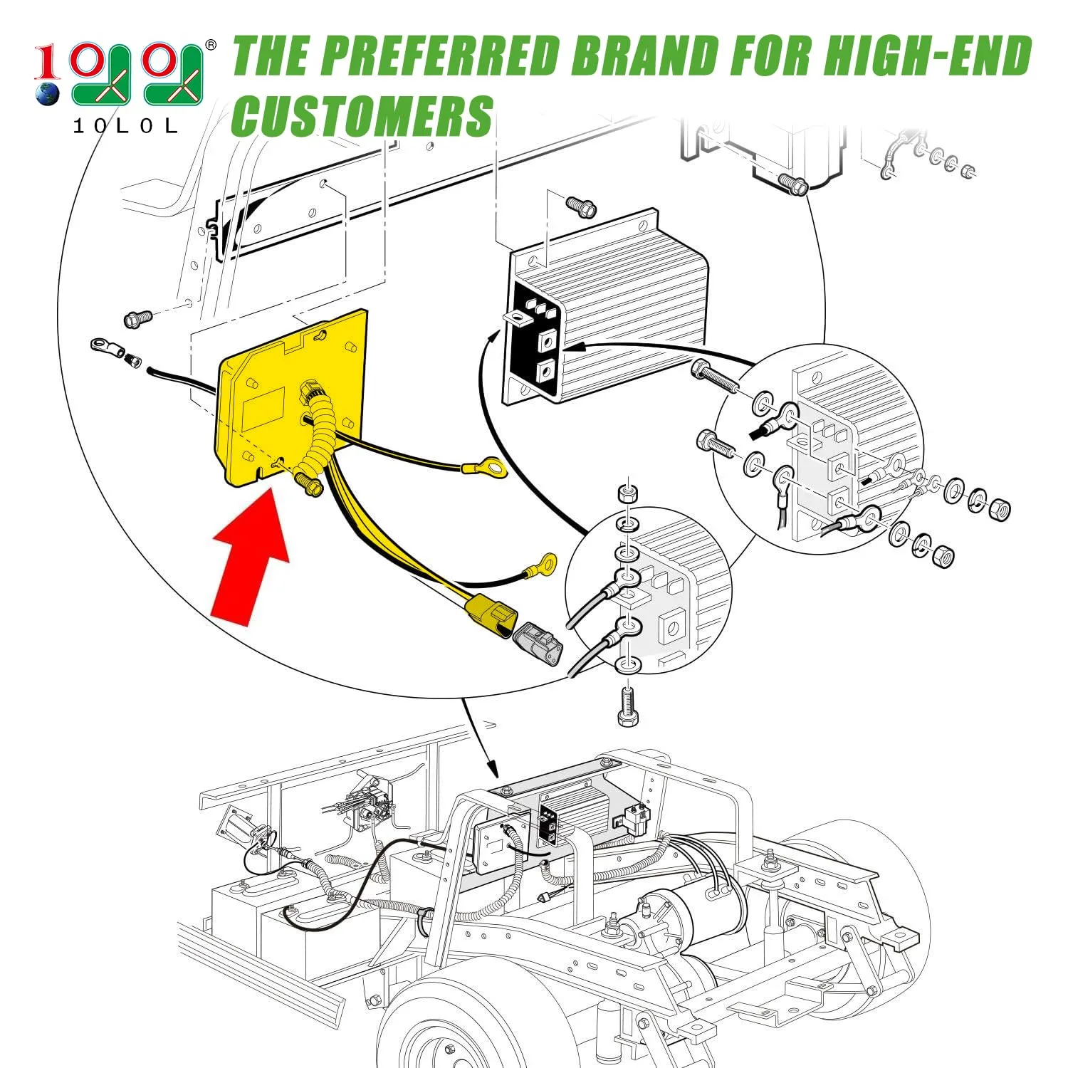 10L0L OBC for Club Car Precedent 48V, 2004-2015 image 2