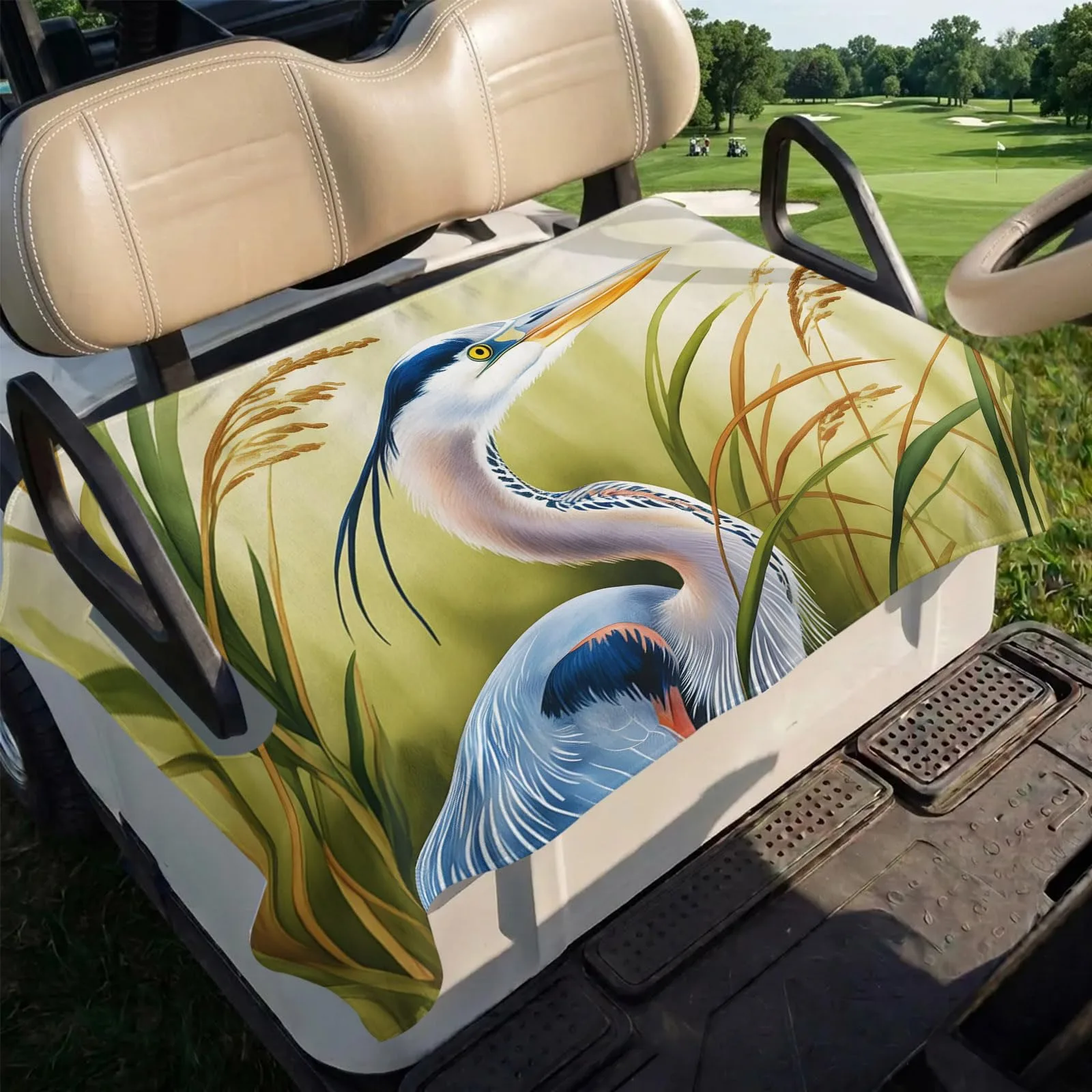 Trosturdspn Coastal Heron Golf Cart Seat Cover Blanket image 4