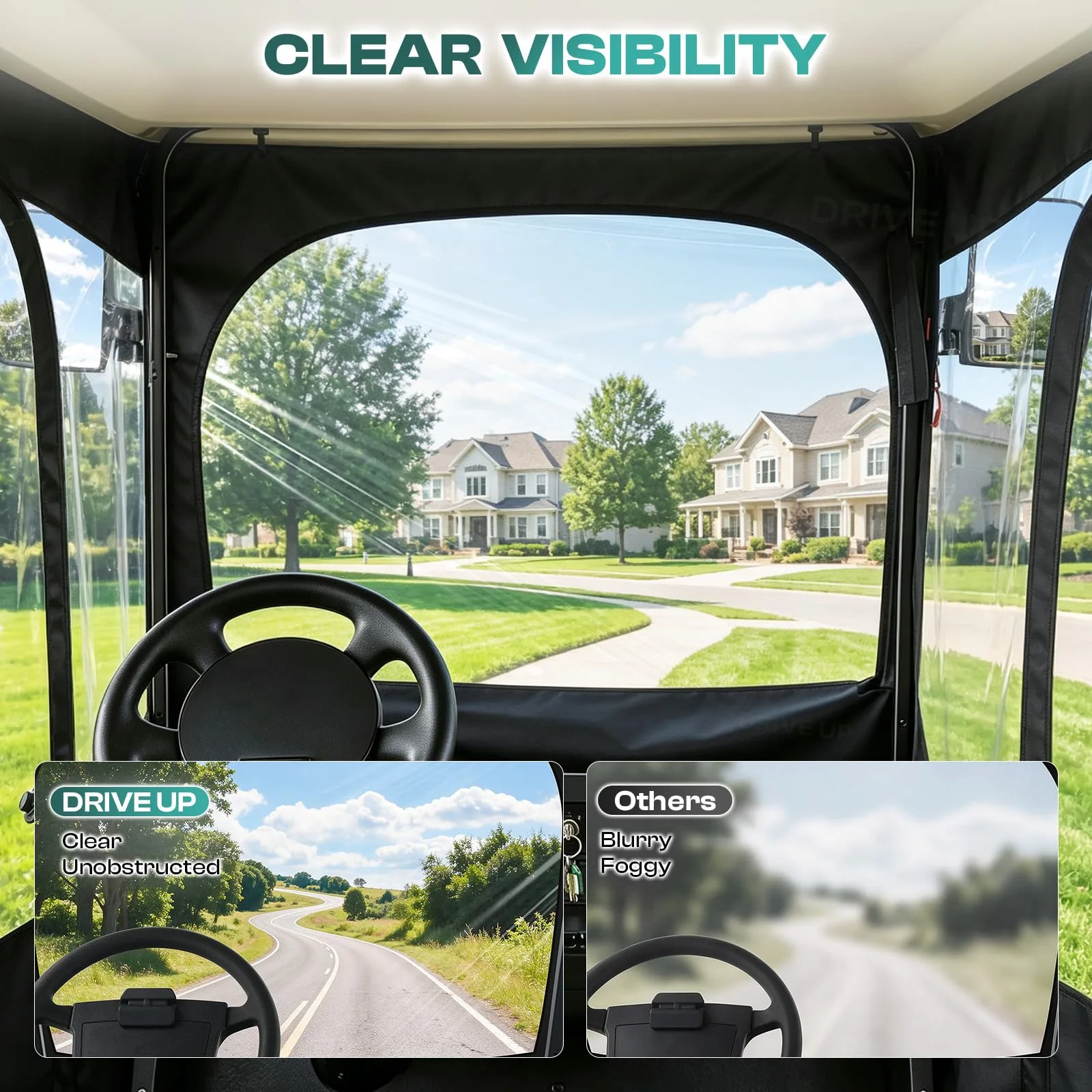 DRIVE UP EZGO RXV & TXT 58" 2-Passenger Golf Cart Enclosure E0020 image 3