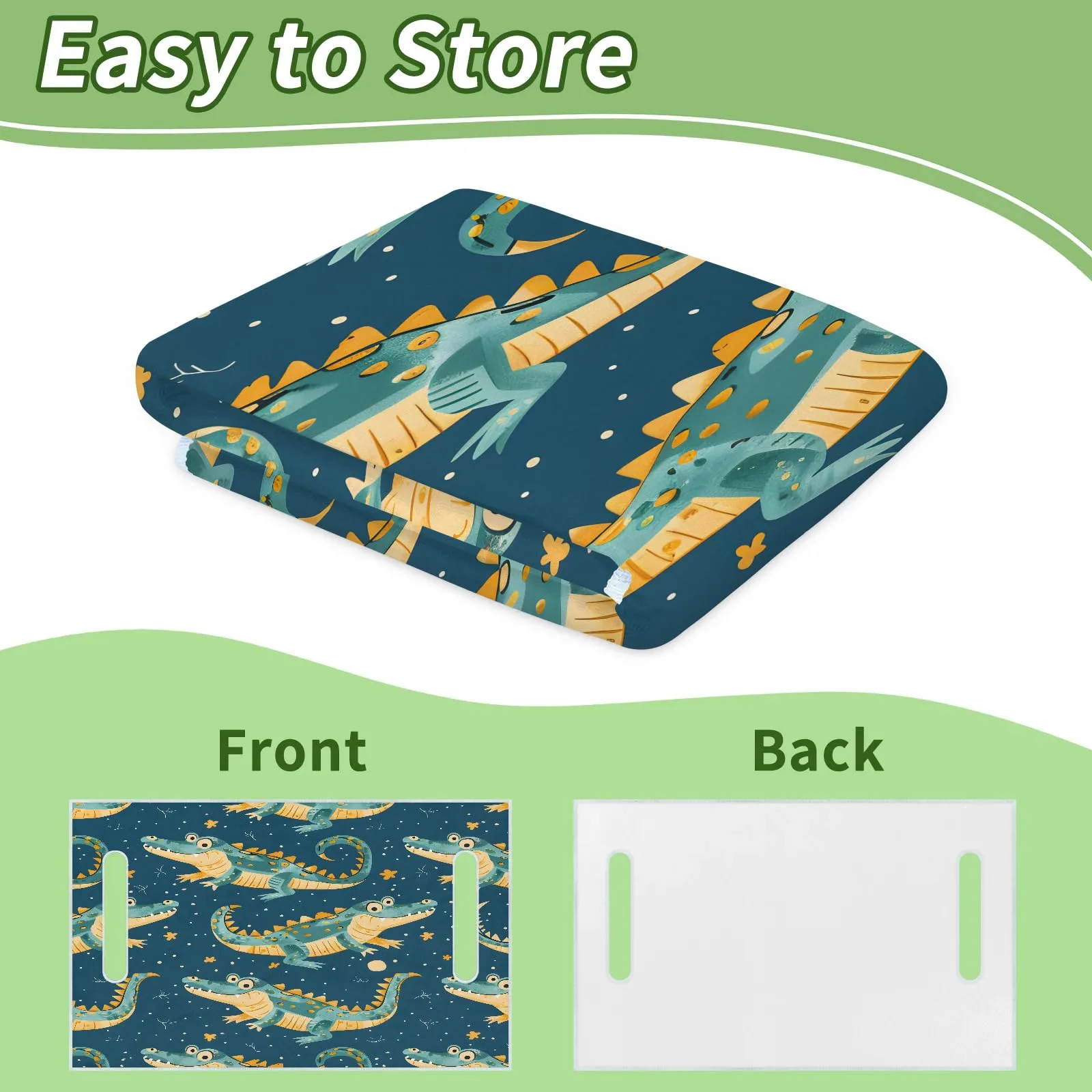 Tiveruda Kawaii Crocodiles Golf Cart Seat Cover 51 x 31 in image 4