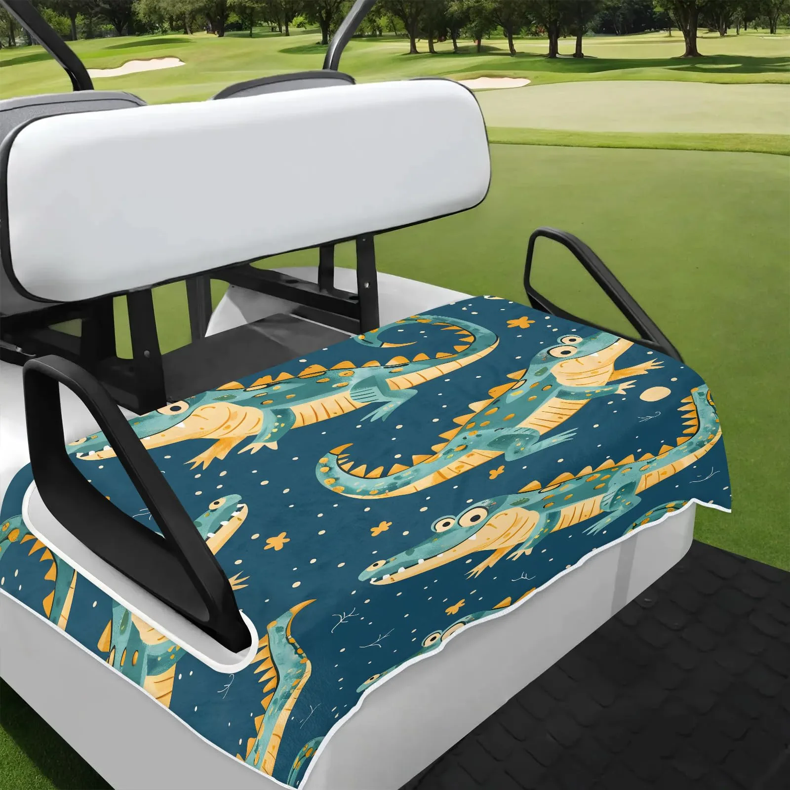 Tiveruda Kawaii Crocodiles Golf Cart Seat Cover 51 x 31 in