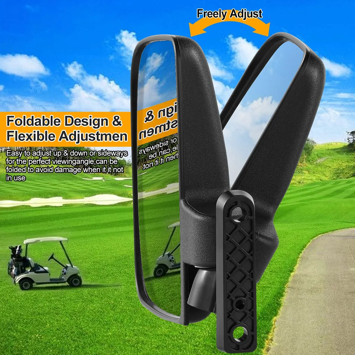 SAMXOMAP Folding Golf Cart Side Mirrors for E-Z-GO, Yamaha image 4