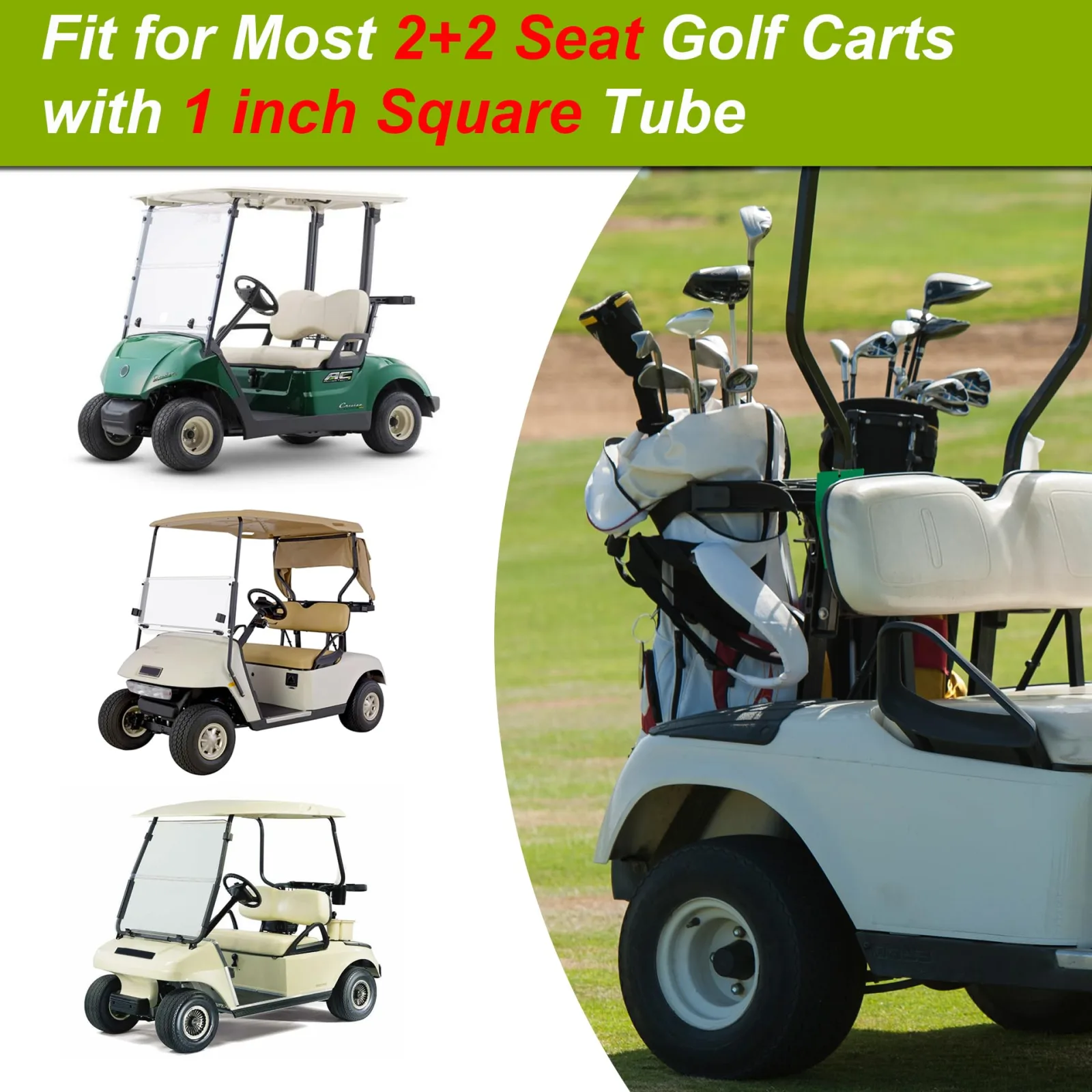 RUTU Adjustable Golf Cart Bag Holder for Rear Seats image 4