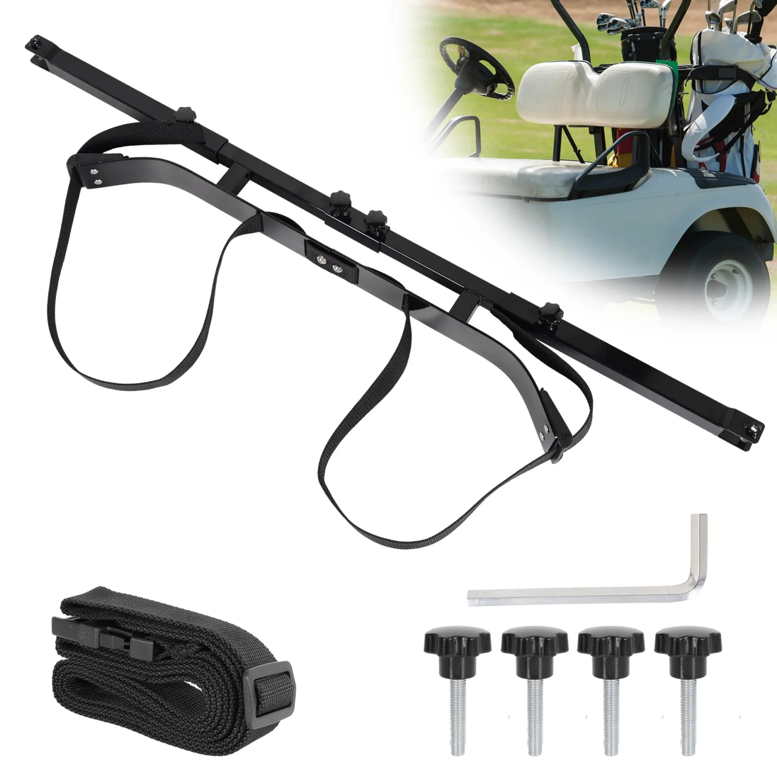 RUTU Adjustable Golf Cart Bag Holder for Rear Seats