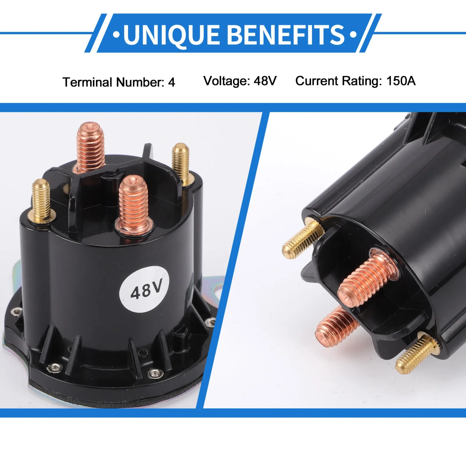 VekAuto 48V 150A Solenoid Relay for E-Z-GO RXV Golf Carts image 4