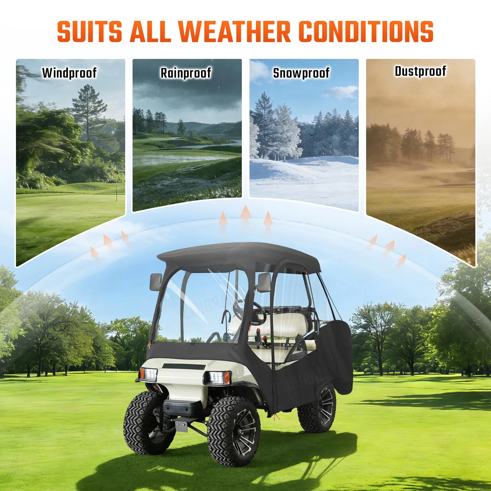 CLUBRALLY Enclosure for Club Car DS 4-Seater Golf Cart image 2