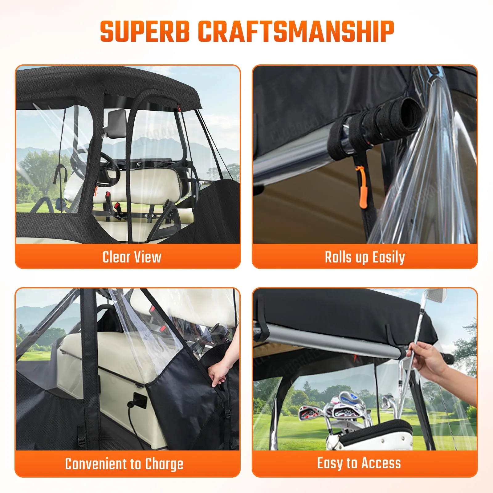 CLUBRALLY Enclosure for Club Car DS 4-Seater Golf Cart image 4