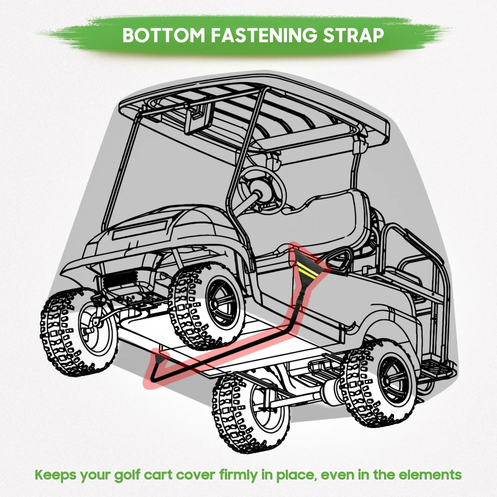 10L0L Golf Cart Cover for Lifted Carts, 600D Polyester image 4