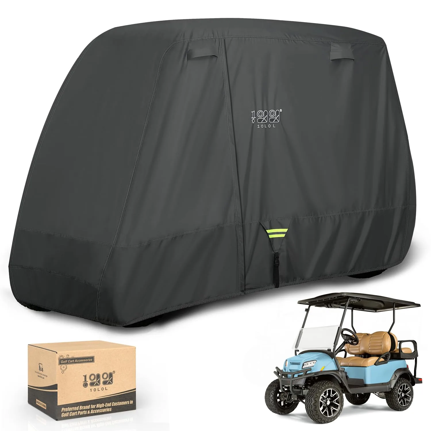 10L0L Golf Cart Cover for Lifted Carts, 600D Polyester