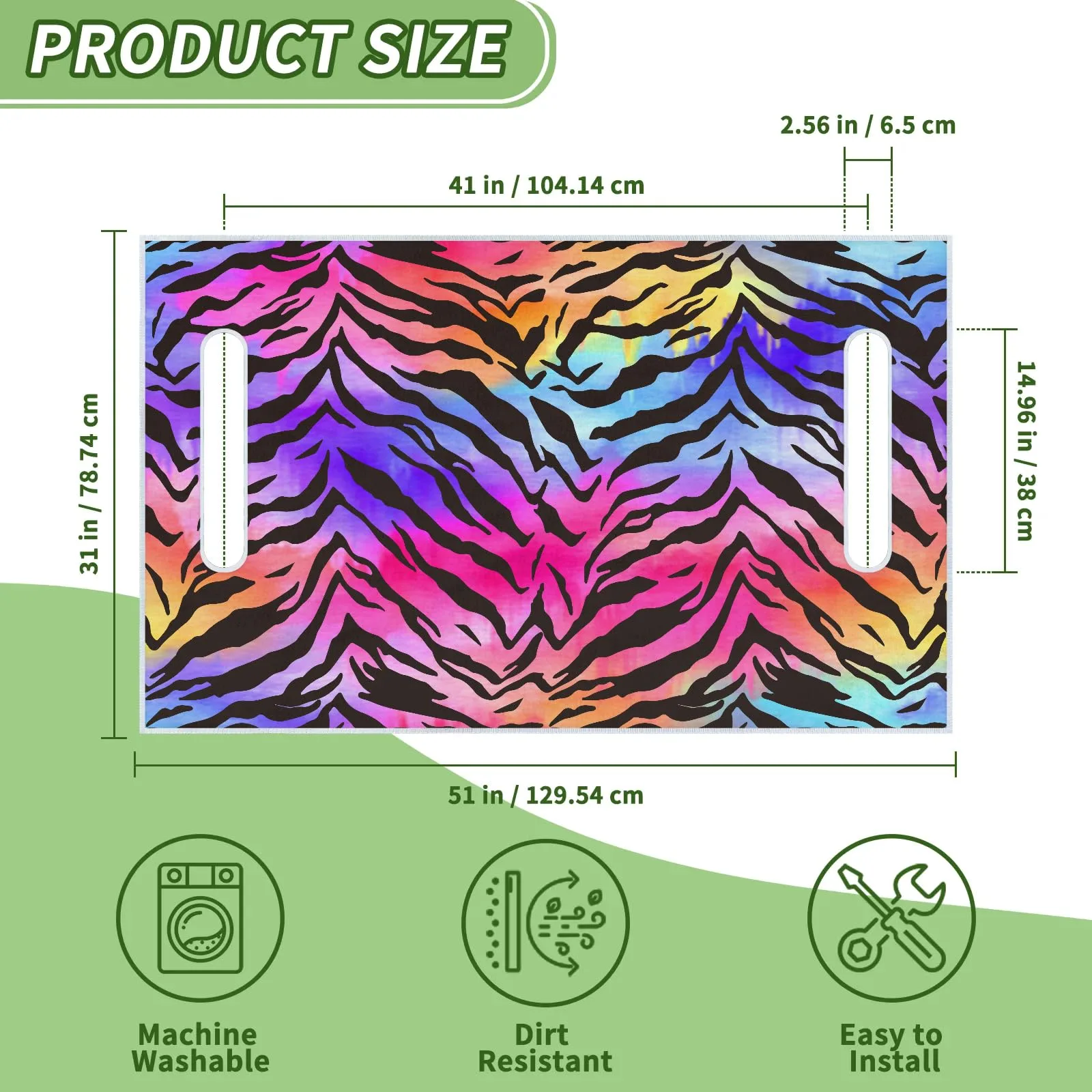 Tiveruda Tiger Pattern Golf Cart Seat Cover 51 x 31" image 2