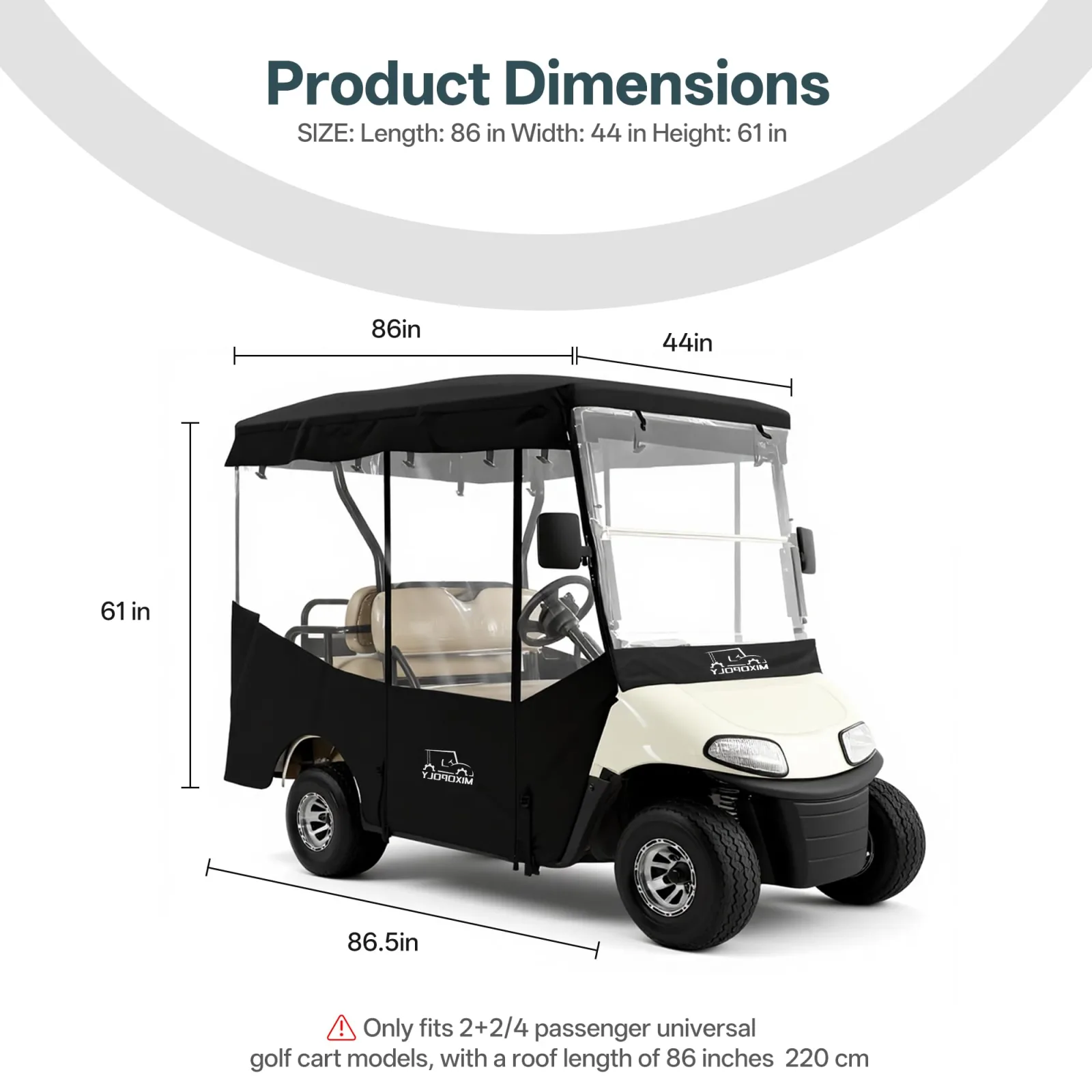 Mixopoly Golf Cart Enclosure for Yamaha, E-Z-GO and Club Car image 3