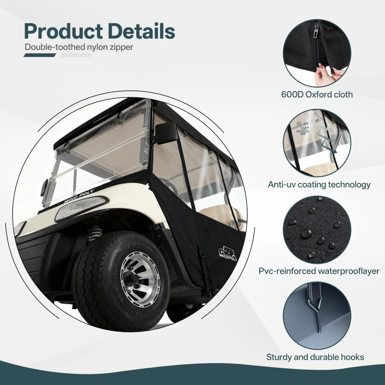 Mixopoly Golf Cart Enclosure for Yamaha, E-Z-GO and Club Car image 4