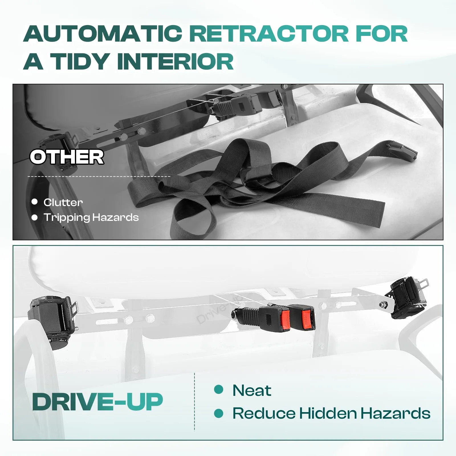 DRIVE UP DU00326 Retractable Golf Cart Seat Belt image 4