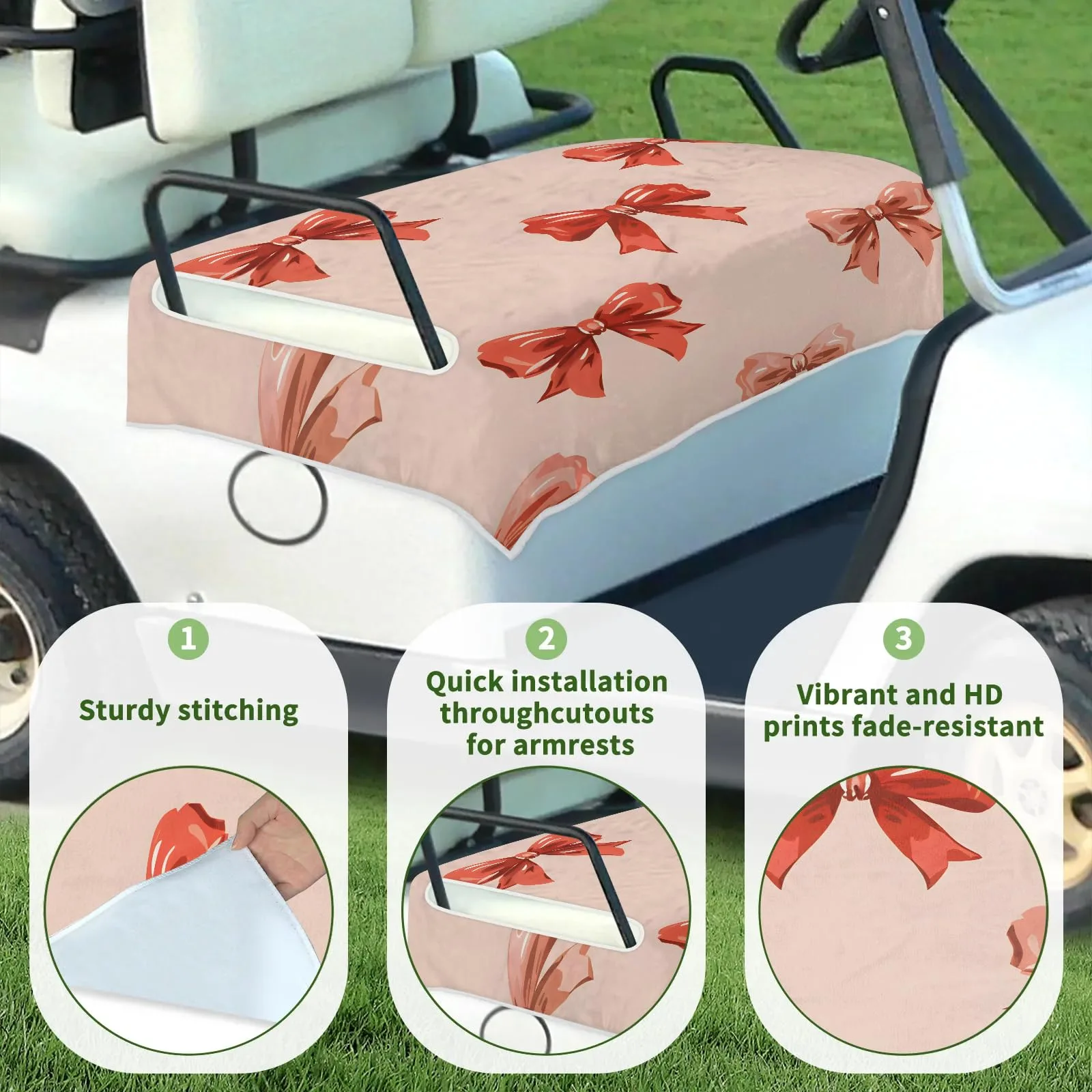 Tiveruda Golf Cart Seat Cover for Double Seats, 51 x 31 in image 3