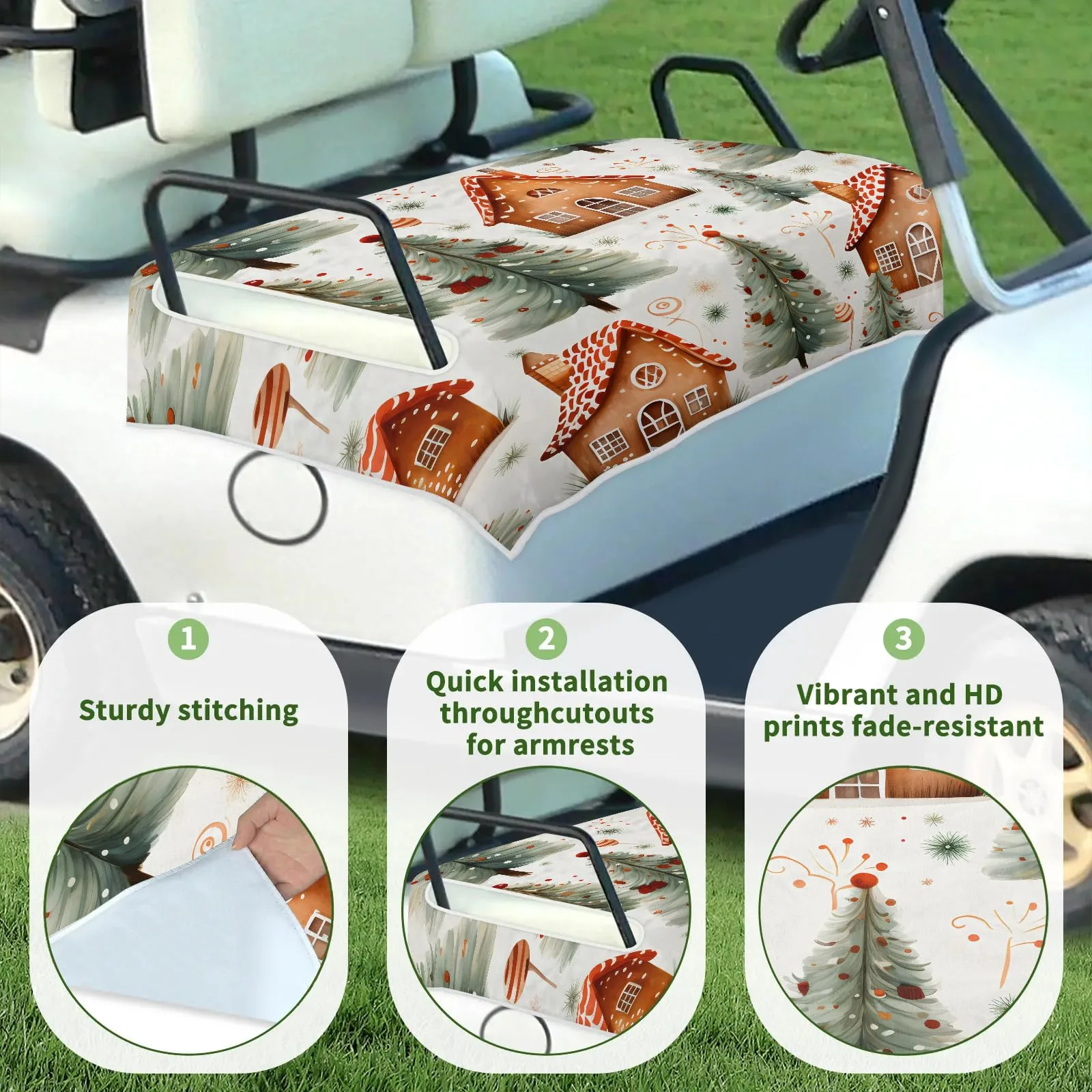 Tiveruda Golf Cart Seat Cover for Double Seats image 3