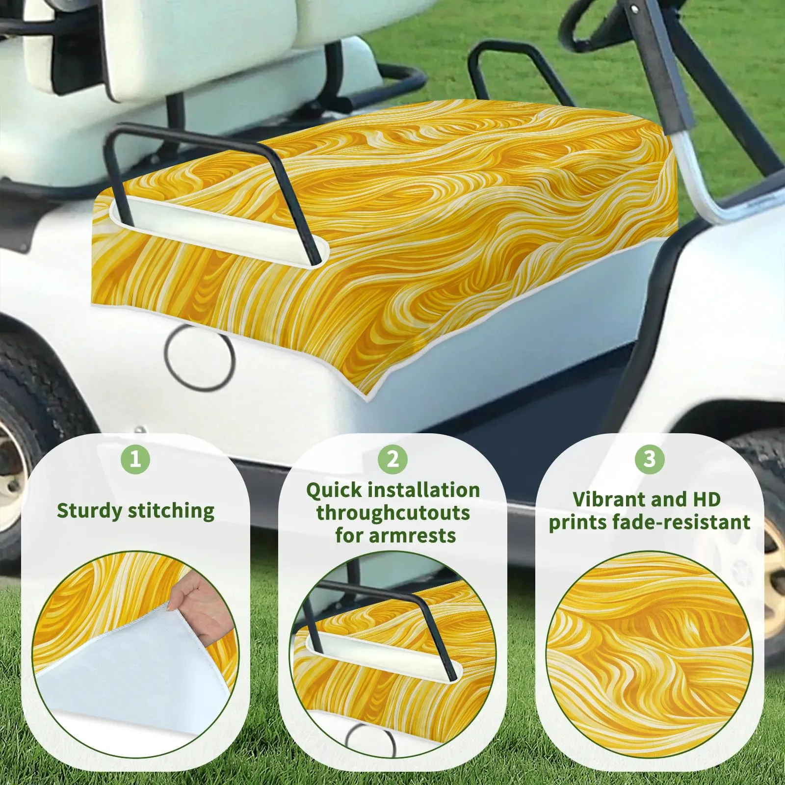 Tiveruda Golf Cart Seat Cover for Double Seats image 3