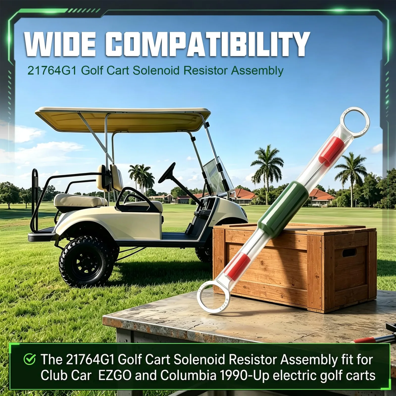 Dizlod 21764G1 Golf Cart Solenoid Resistor Assembly image 2