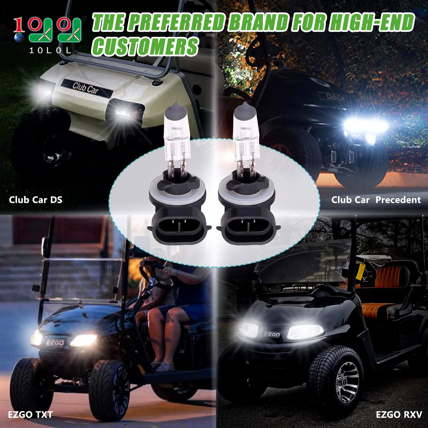 10L0L 37W Halogen Headlight Bulbs for Club Car & EZGO image 2