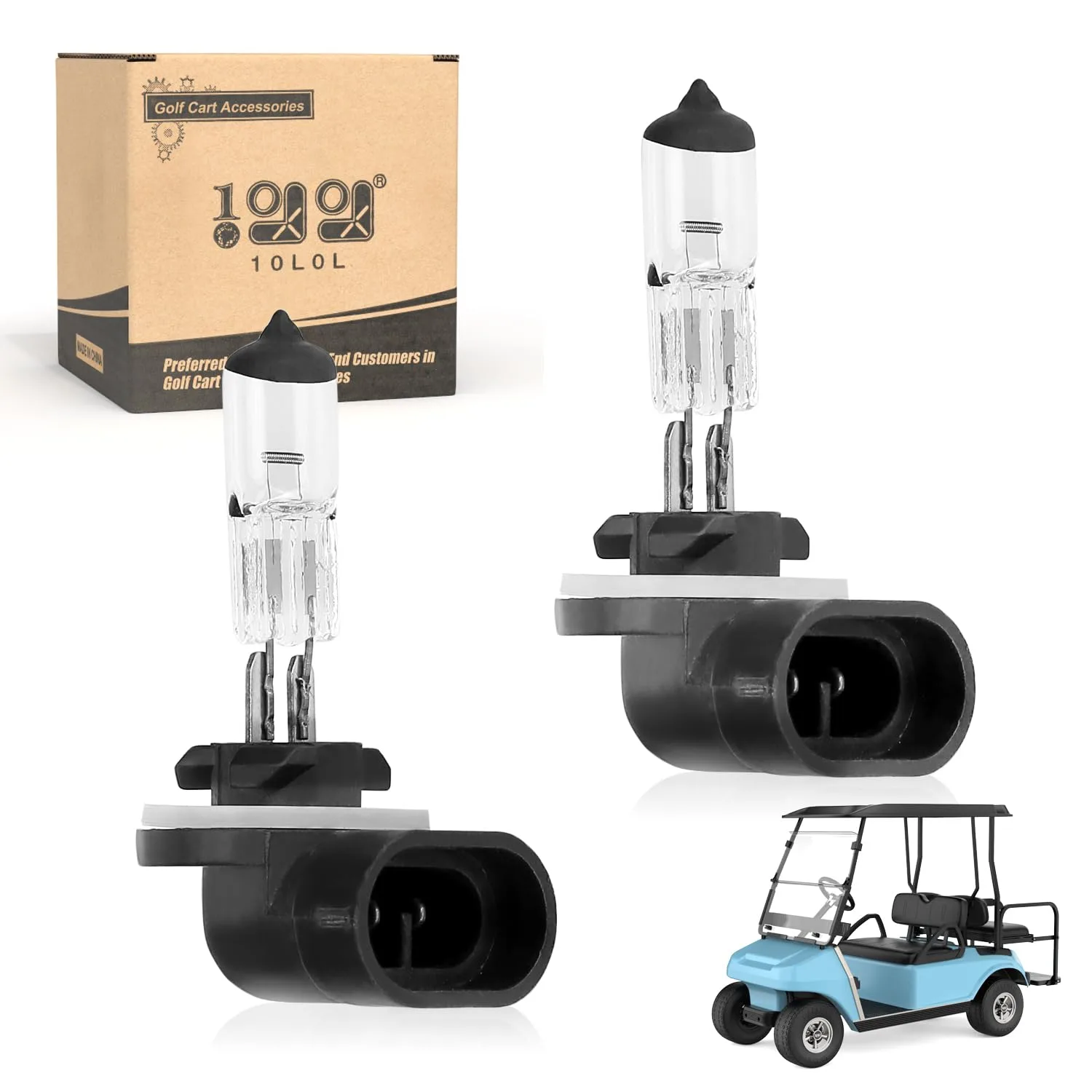 10L0L 37W Halogen Headlight Bulbs for Club Car & EZGO