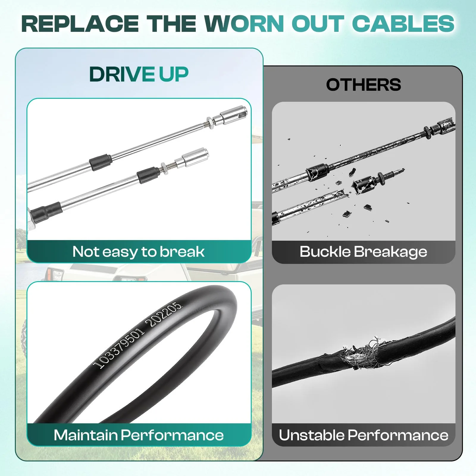 DRIVE UP Club Car DS Forward Reverse Shift Cable image 4