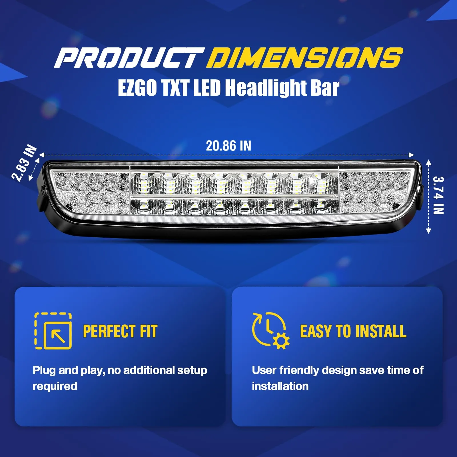 SUPGCPER LED Light Bar for E-Z-G-O TXT 1996-2013 image 3