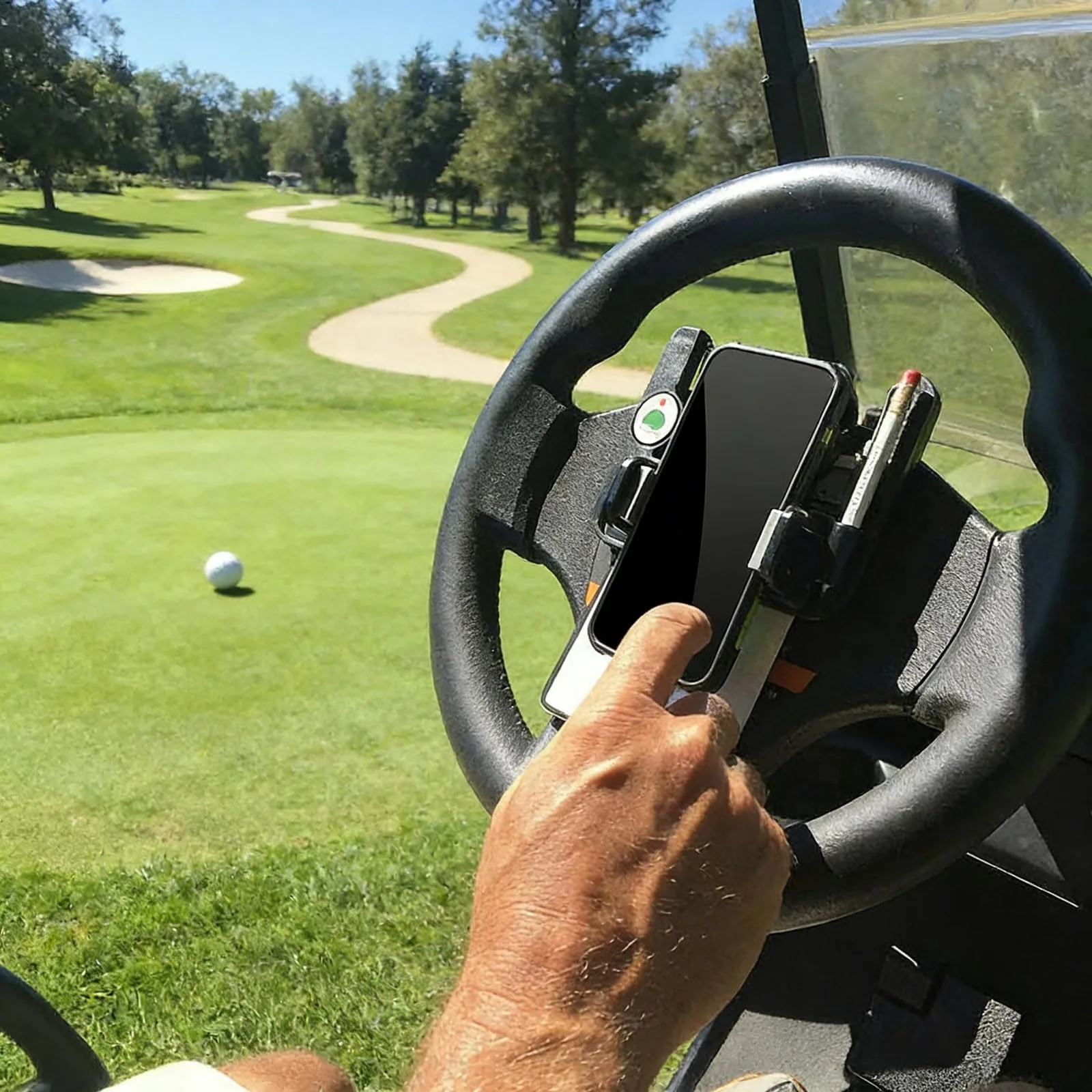 MENGLANSI Universal Golf Cart Steering Wheel Phone Mount image 3