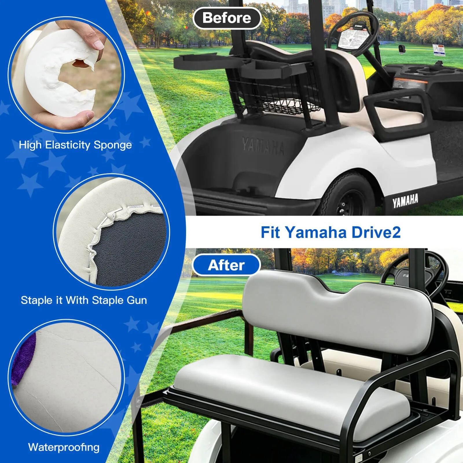 NOKINS Rear Seat Kit for Yamaha Drive2 G29-2 Gray image 3