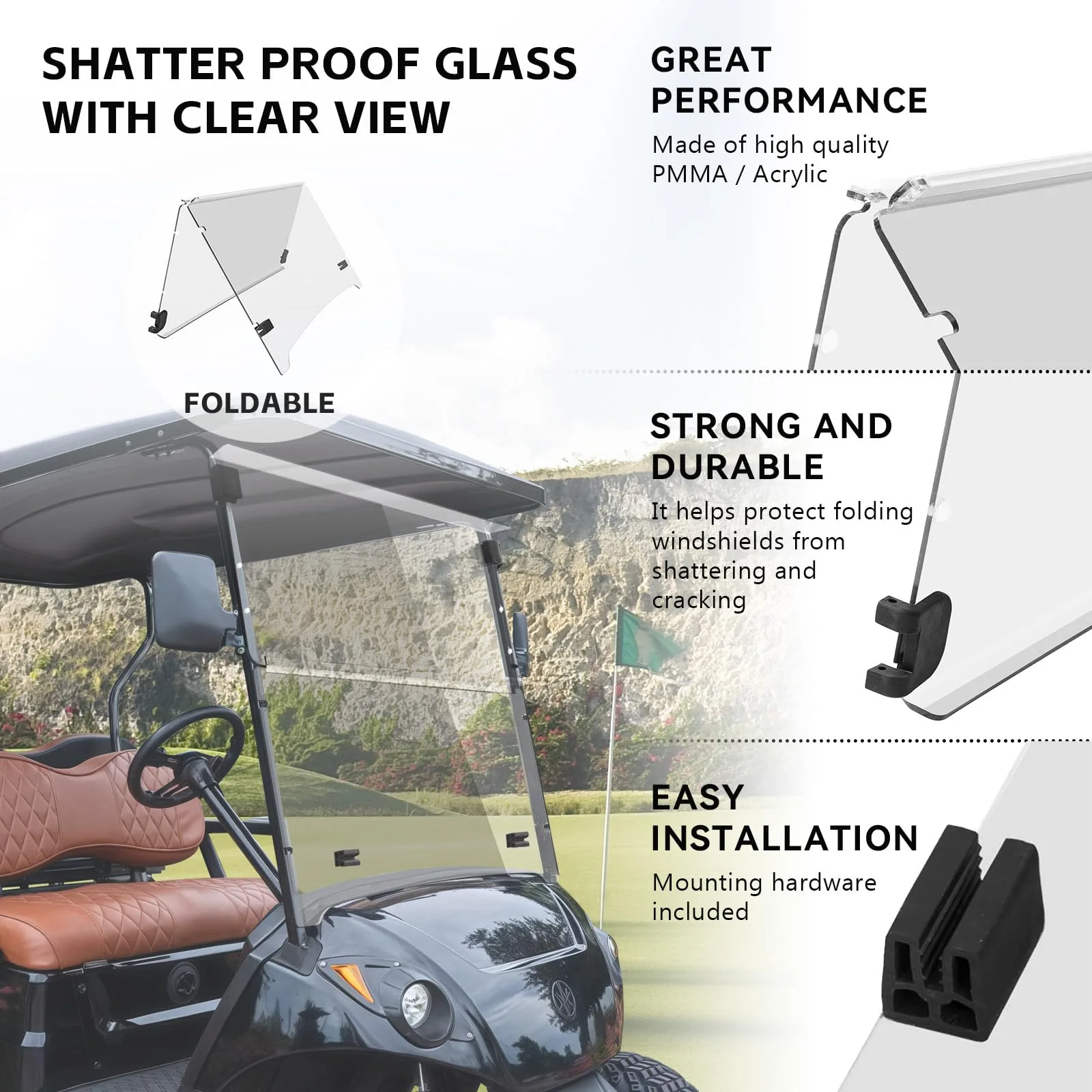 VPAHub Clear Windshield for Yamaha Drive 2, R-D2WSC image 3