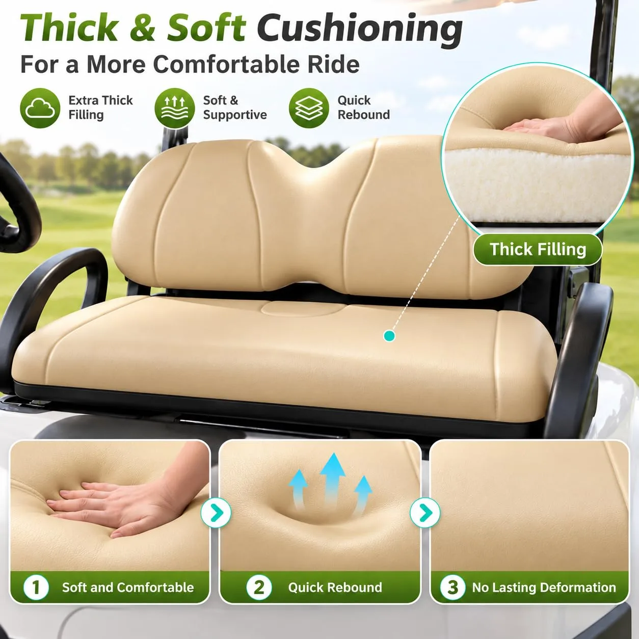 AIPSET AP0591 Front Seat Cushion Kit for Club Car Precedent image 3