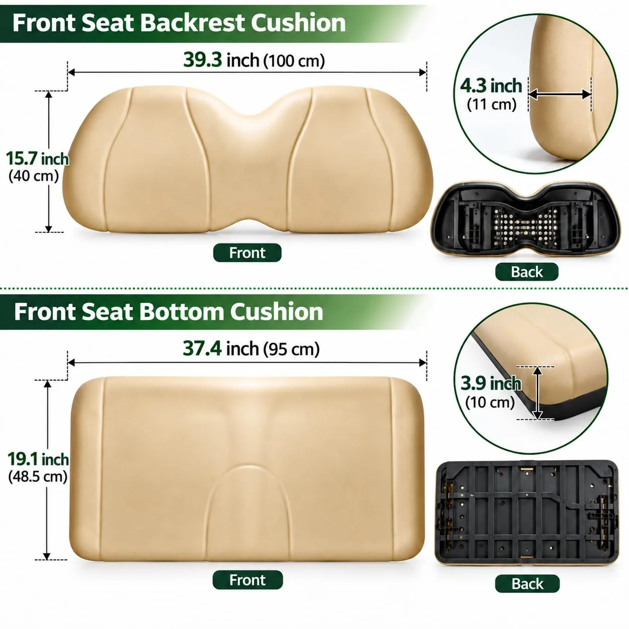 AIPSET AP0591 Front Seat Cushion Kit for Club Car Precedent image 4