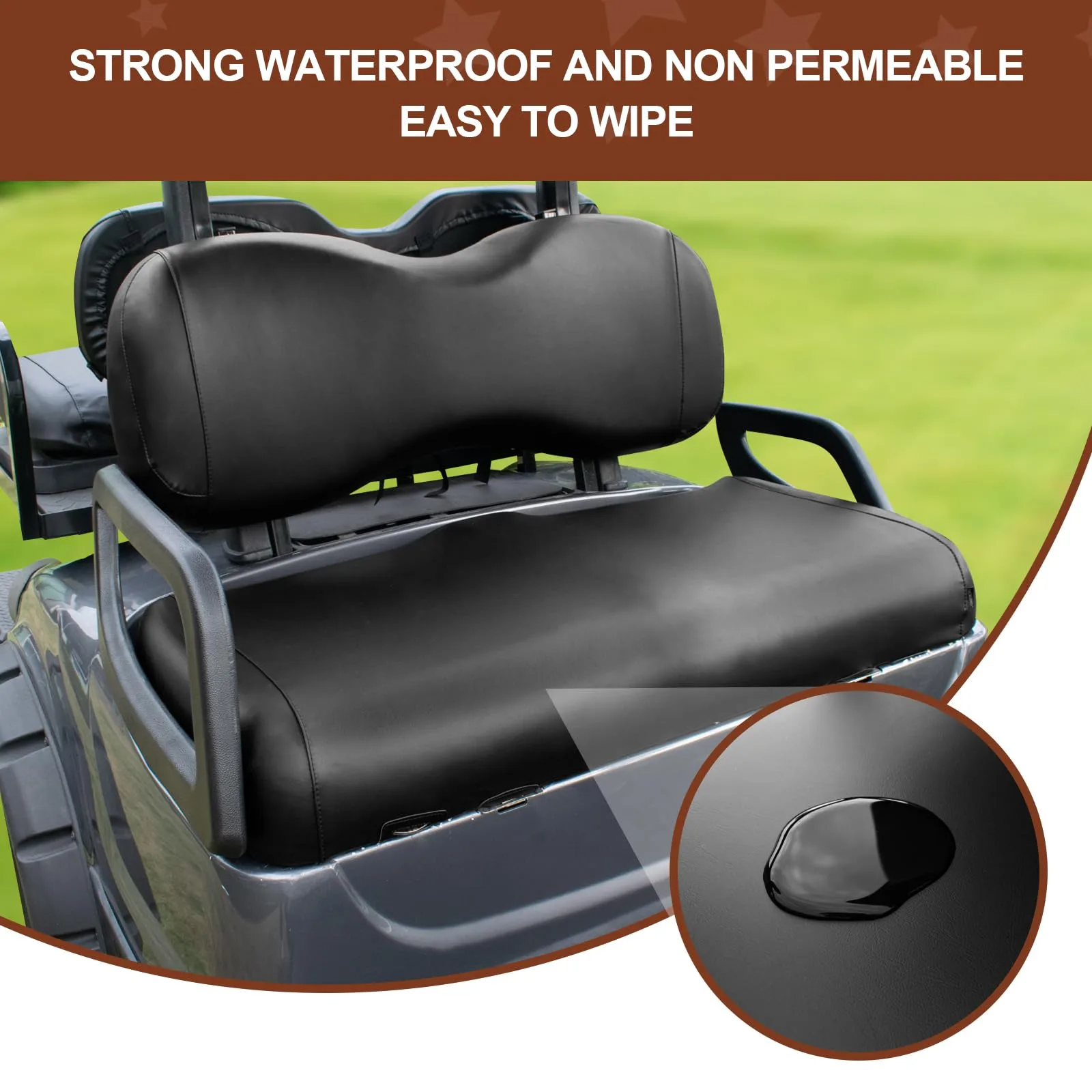 NOKINS Front Seat Covers for Yamaha Drive G29 & Drive2 — WGN10021-B-GM image 2