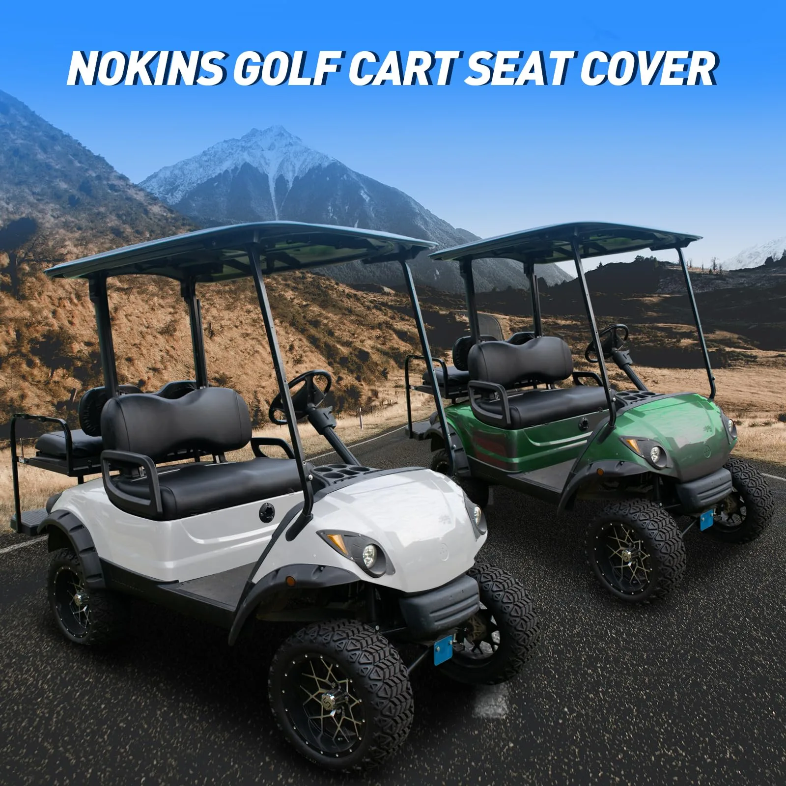 NOKINS Front Seat Covers for Yamaha Drive G29 & Drive2 — WGN10021-B-GM image 3