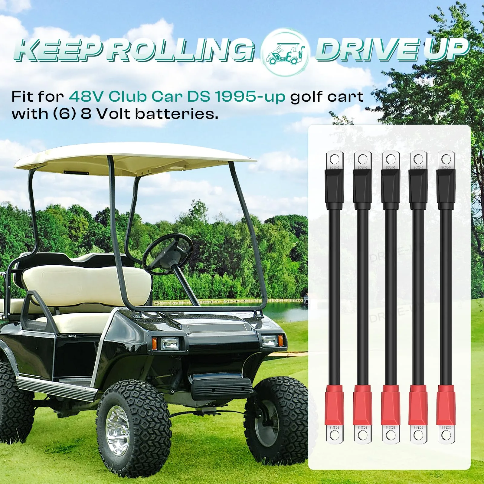 DRIVE UP DU00089 Battery Cables for Club Car DS 48V image 2