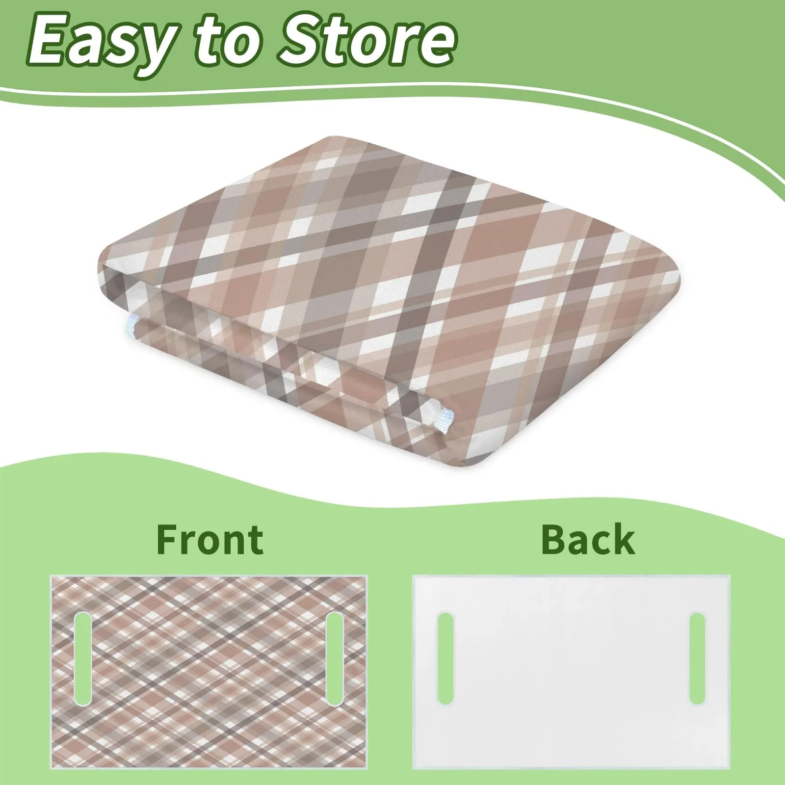 Tiveruda Brown Plaid Golf Cart Seat Cover, 51 x 31 in image 4