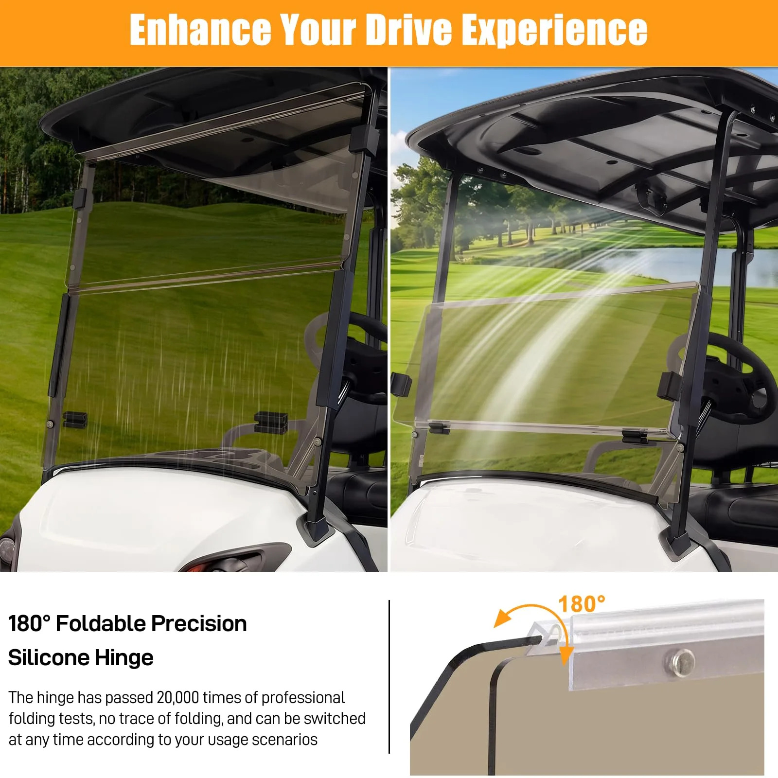 RIZINKART Yamaha Drive 2 Foldable Golf Cart Windshield image 4