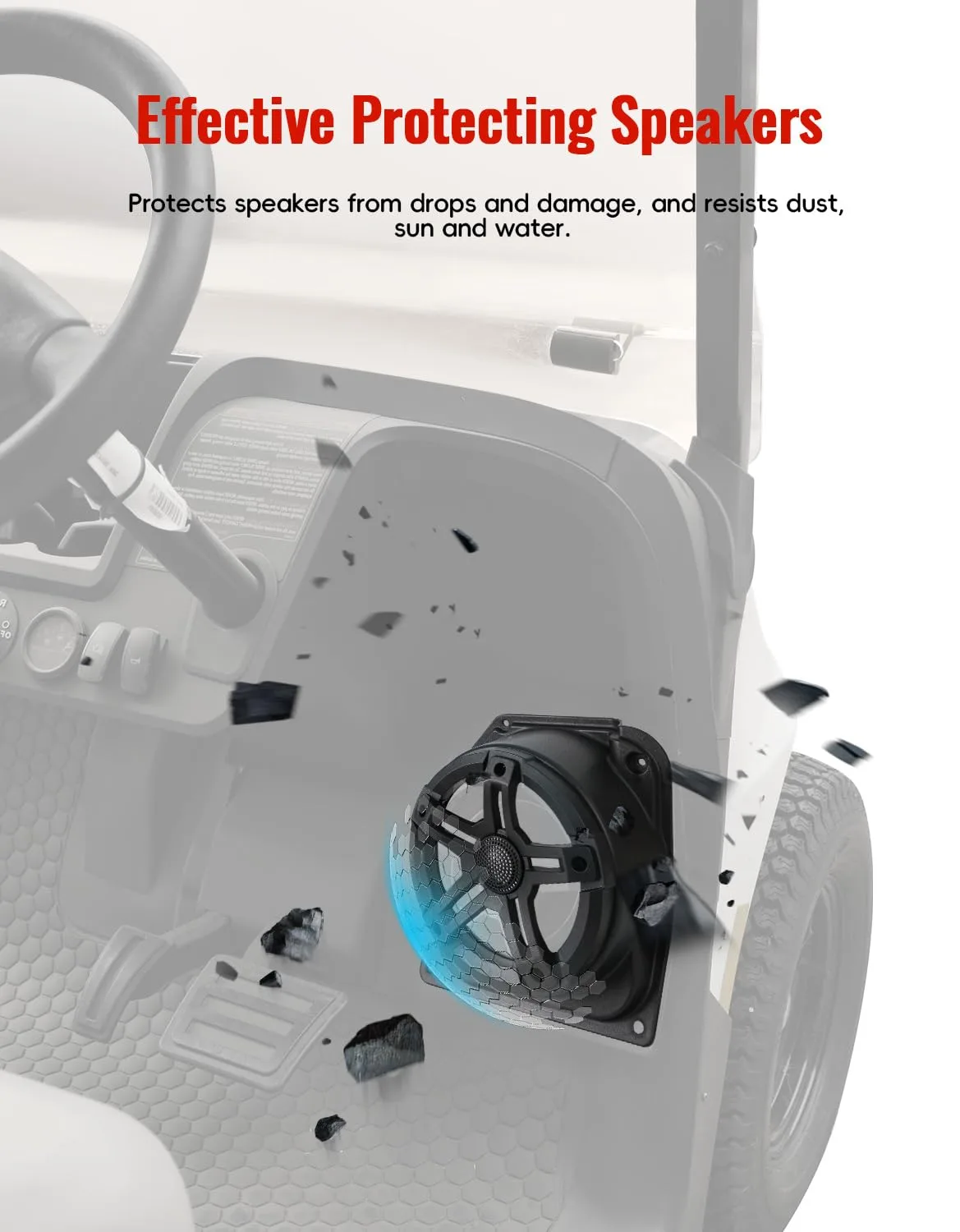 LUXEMOTO 6.5-Inch Speaker Pods for E-Z-G-O Valor and RXV image 4