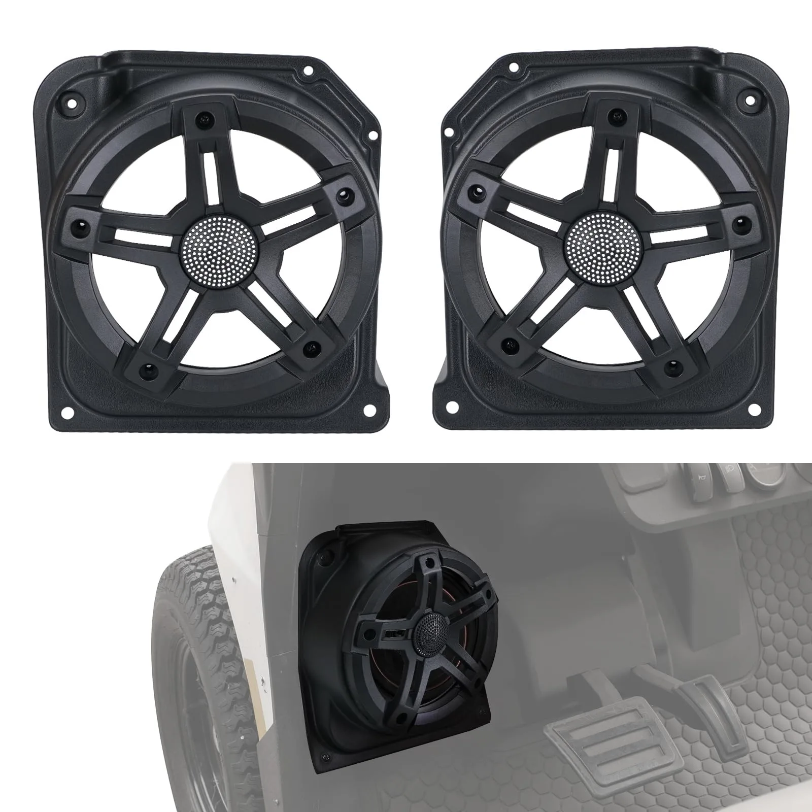 LUXEMOTO 6.5-Inch Speaker Pods for E-Z-G-O Valor and RXV