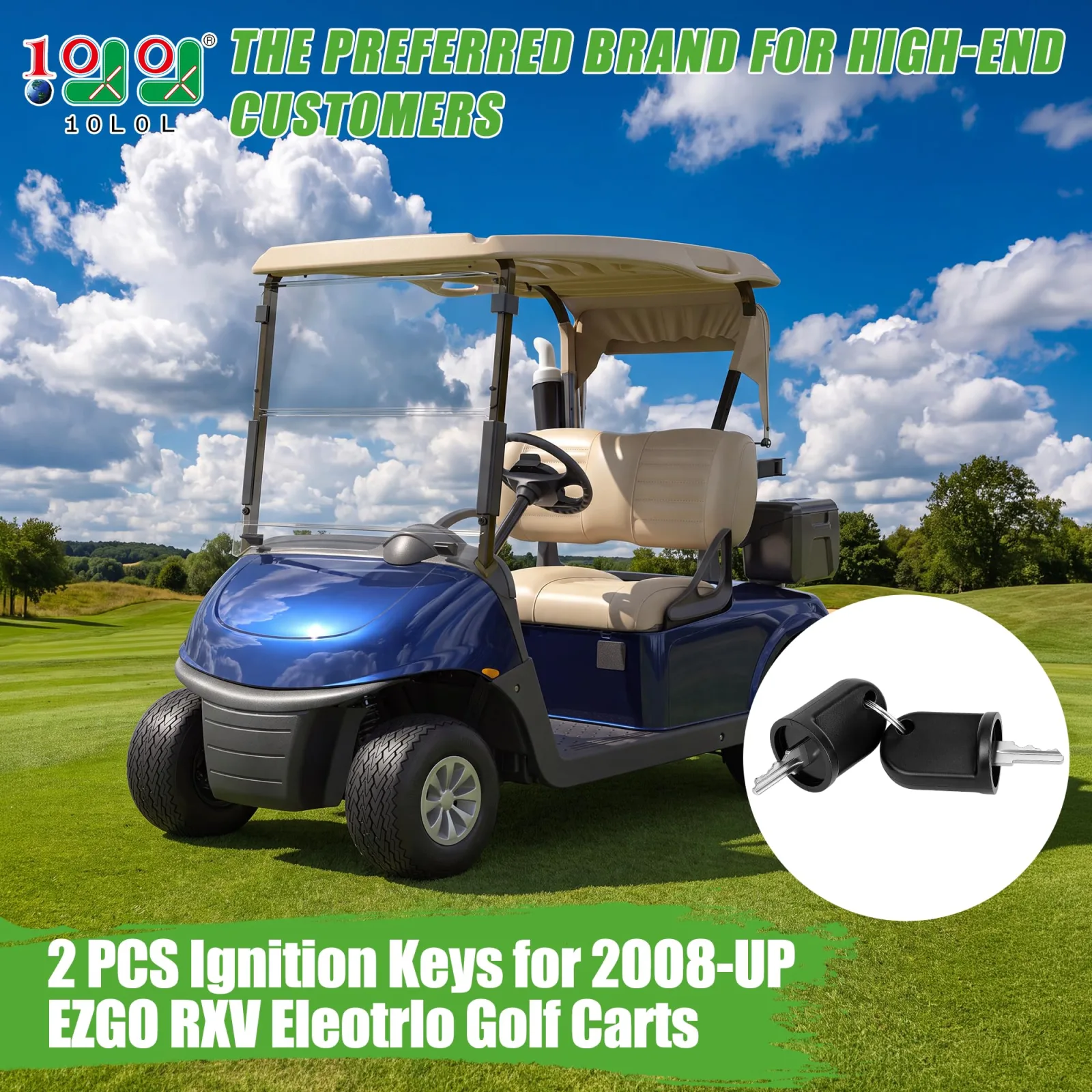 10L0L 609682 Keys for E-Z-GO RXV Ignition Switch image 2