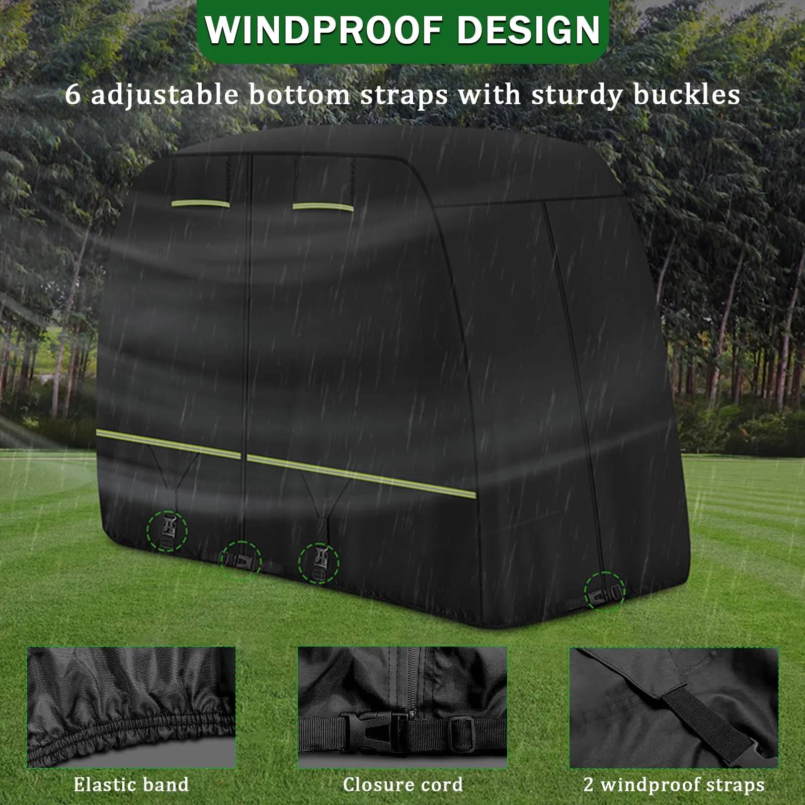 DFRDGFAG 420D Heavy Duty Cover for Club Car Tempo 2+2 (2024-2025) image 3