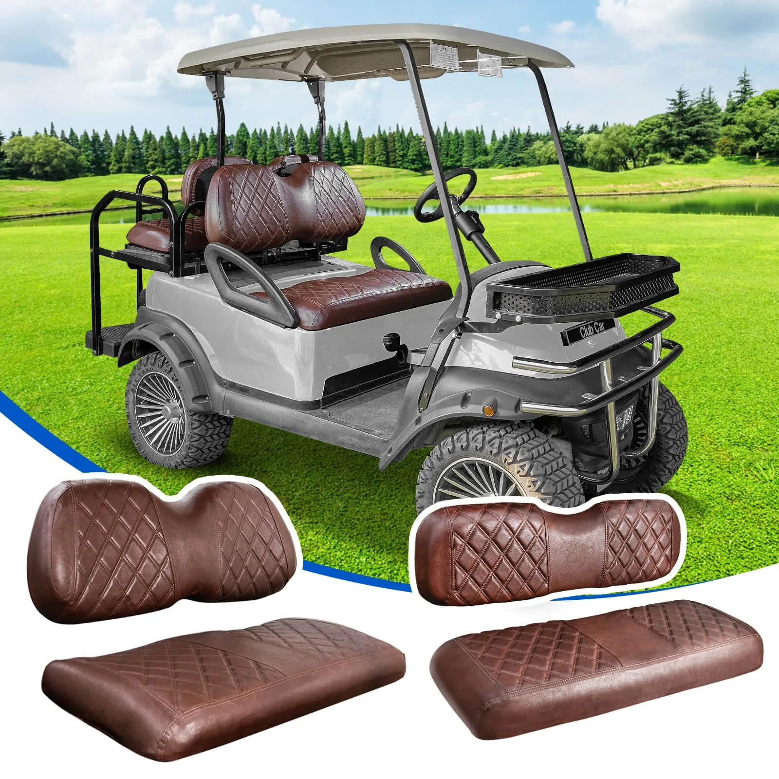 NOKINS Seat Covers for Club Car Precedent Front & Rear NKS4R10015-BN
