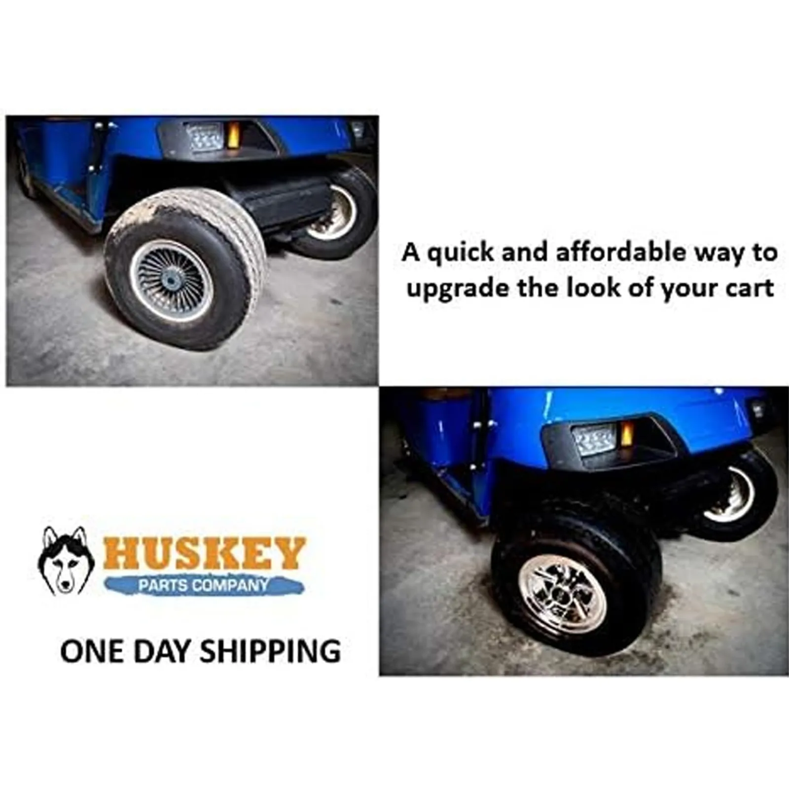 Huskey 8-Inch SS Style Wheel Covers for Golf Carts image 4