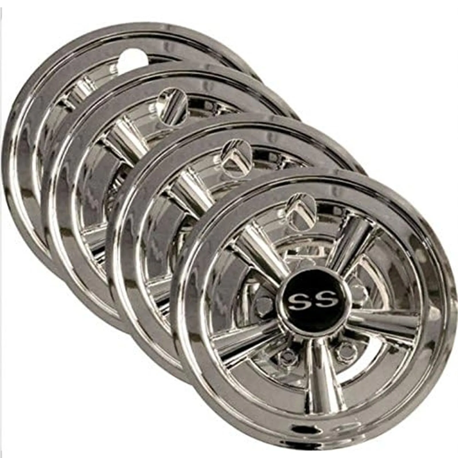 Huskey 8-Inch SS Style Wheel Covers for Golf Carts