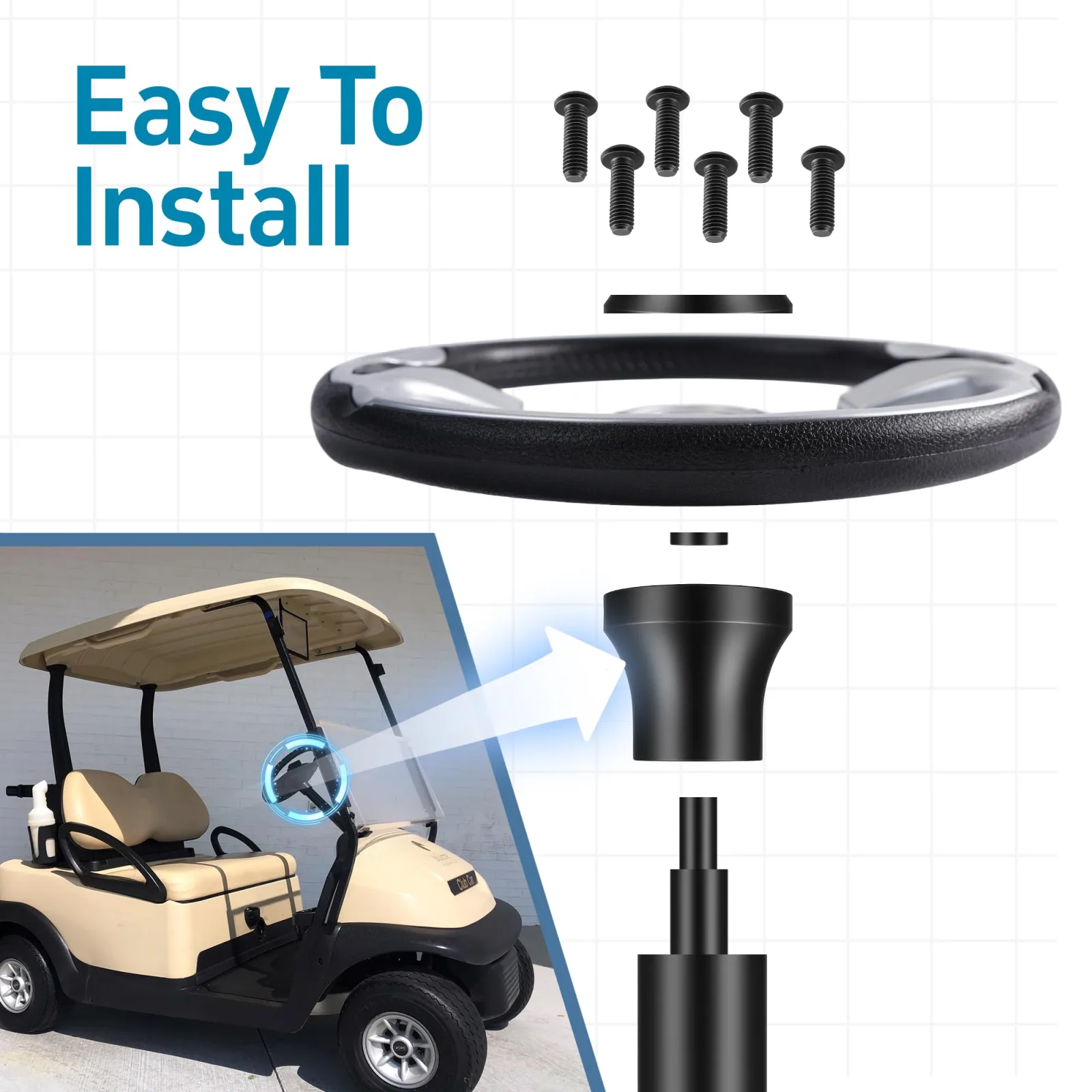 Mixopoly Steering Wheel Hub Adapter for Club Car Precedent image 4